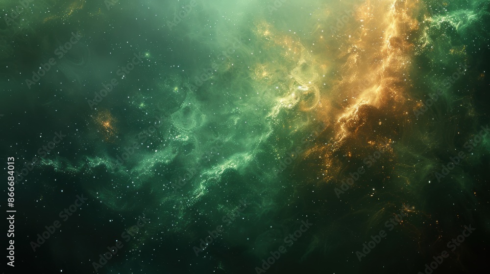 Poster a background with a gradient from light to dark, with the lightest point being a blank green space.