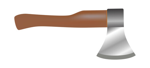 Vector illustration of a tool axe with a wooden handle.