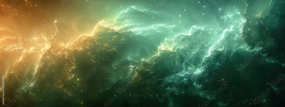 Poster a background with a gradient from light to dark, with the lightest point being a blank green space.