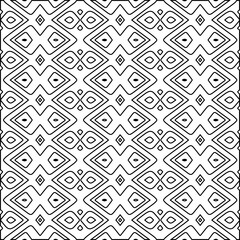 Stylish texture with figures from lines.
Abstract black and white pattern for web page, textures, card, poster, fabric, textile. Monochrome graphic repeating design. 