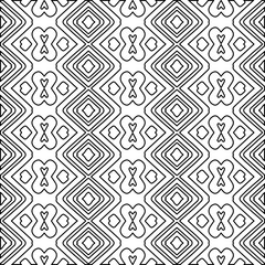 Stylish texture with figures from lines.
Abstract black and white pattern for web page, textures, card, poster, fabric, textile. Monochrome graphic repeating design. 