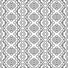 Stylish texture with figures from lines.
Abstract black and white pattern for web page, textures, card, poster, fabric, textile. Monochrome graphic repeating design. 