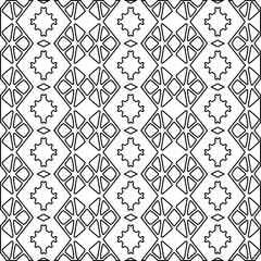 Stylish texture with figures from lines.
Abstract black and white pattern for web page, textures, card, poster, fabric, textile. Monochrome graphic repeating design. 