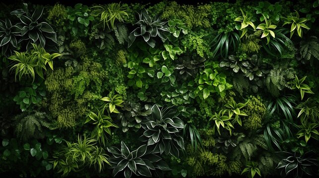 Green wall vertical garden friendly green nature.