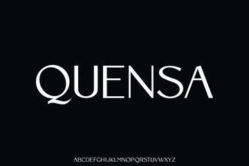 Modern minimalist sans serif alphabet display font vector illustration