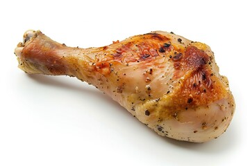 Smoked chicken leg  isolated on white background  
