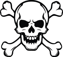 Skull and crossbones logo icon