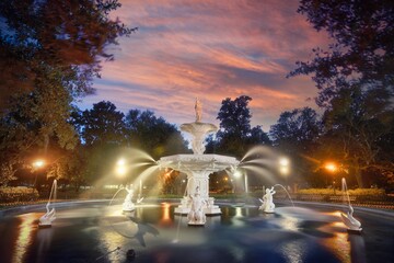 Forsyth Fountain & Sunset
