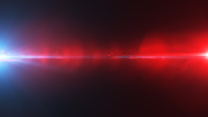Red light rays on black background