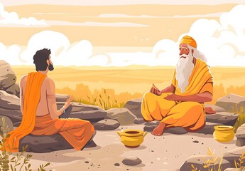 sage in traditional Indian, Guru Purnima festival