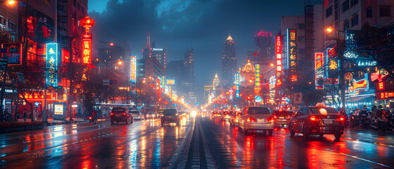 A replica of Thailand's Chinatown, (Yaowarat) a source of diverse cultures in terms of food. Civilization of nightlife