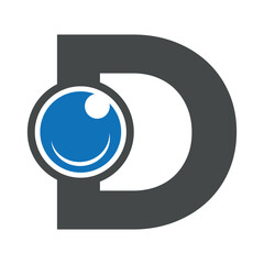 Eye Logo combine with letter D vector template