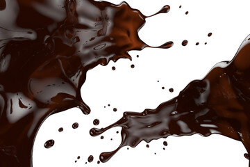 chocolate splash isolated on a white background. Clipping path. 3d render