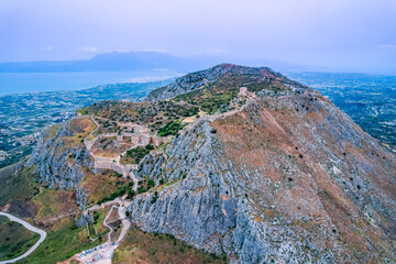 Acrocorinth fortress,  Upper Corinth, the acropolis of ancient Corinth Peloponnese, Greece