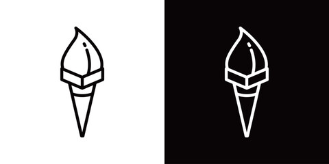 シンプルなジェラートのラインアイコン