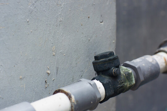 Swing check valve on pipe is installed