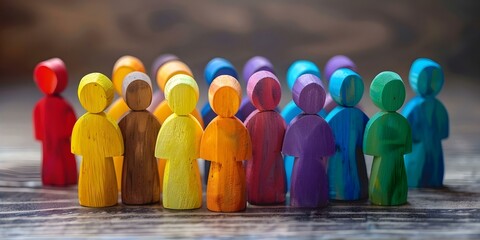 Multicolored group representing diversity inclusion equality and belonging. Concept Diversity, Inclusion, Equality, Belonging, Multicolored Group