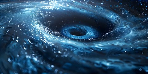 The Distorting Effect of Black Holes on Particle Paths Unpredictable Trajectories. Concept Black Holes, Particle Paths, Unpredictable Trajectories