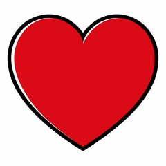 red heart isolated on white background