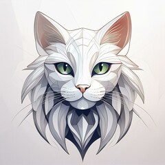 Fototapeta premium illustration of a low poly cat on a white background