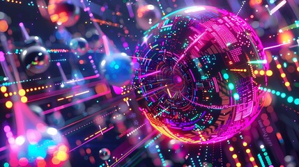 Obraz premium A futuristic music festival logo, a city of huge speakers and subwoofers, a stage for the Star Music Festival, Generative AI illustrations. 