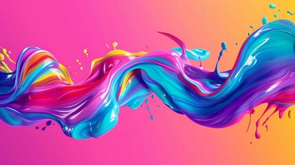 Abstract background main visual poster, with colorful paint flowing from top to bottom, flat style, vector style, modern art style, Generative AI illustrations. 
