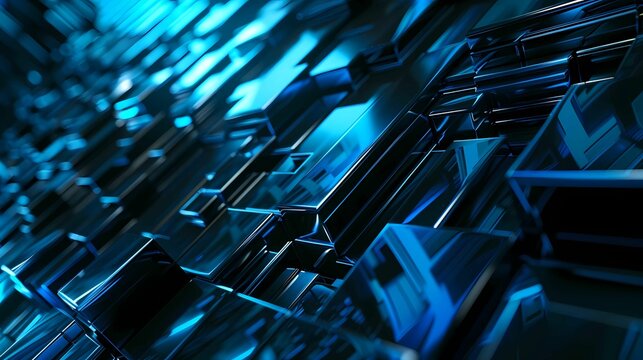 Abstract futuristic background with blue lines hyper detailed, Generative AI illustrations. 