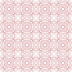Geometric pattern with red shapes creating a repetitive design.