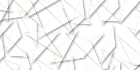 Abstract background with liens and triangles shape on white background. White and grey geometric overlapping rectangle pattern Geometric background soft shadows as patten ..White polygon textured .