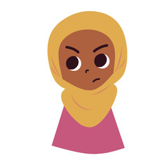 Hijab girl angry face