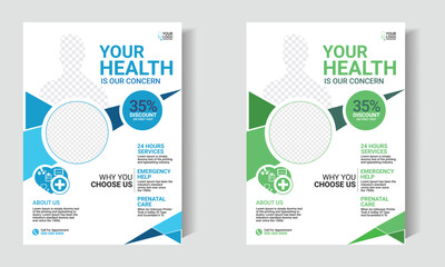 healthcare template design for a report and medical flyer design, leaflets decoration for printing and presentation vector.