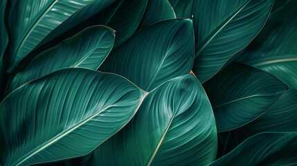 Green tropical plant close-up