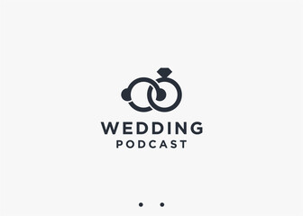 wedding podcast logo design vector silhouette illustration