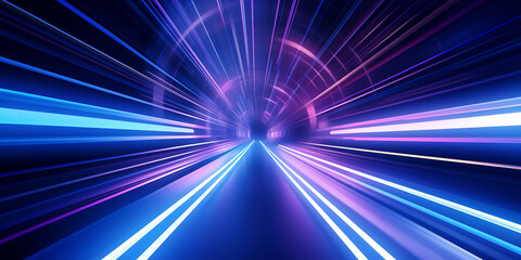 Blurred vision of a high-speed travel, Light speed transport, Digital virtual tunnel