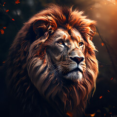 Naklejka premium portrait of a lion