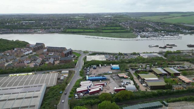 Aerial View of Strood Town of Rochester, Kent, England United Kingdom. April 20th, 2024