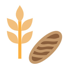 Grains and Cereals Vector Flat Icon Design