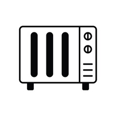 oil heater icon with white background vector stock illustration