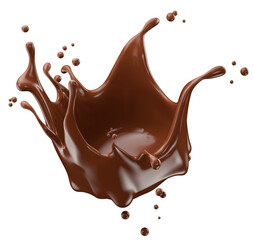 chocolate splash isolated on white background. Clipping path. 3d render