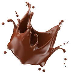 chocolate splash isolated on white background. Clipping path. 3d render