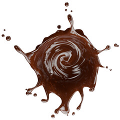 chocolate splash isolated on white background. Clipping path. 3d render