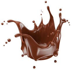 chocolate splash isolated on white background. Clipping path. 3d render