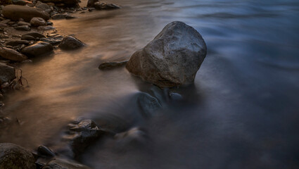 water flowing over rocks