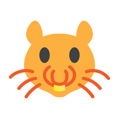 Fototapeta premium Hamster Vector Flat Icon Design
