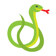 Fototapeta premium Snake Vector Flat Icon Design