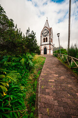 View of Capelinha de Nossa Senhora de Fatima church,, Sao Vicente, Madeira Island, Portugal