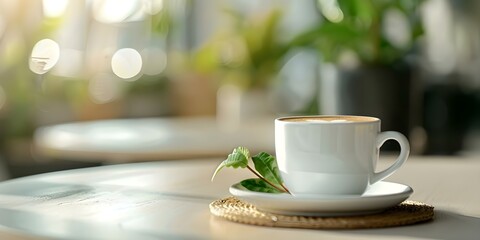 Smoke-Free Coffee Shop Promoting a Cozy Atmosphere. Concept Coffee Culture, Cozy Environment, Smoke-Free Policy