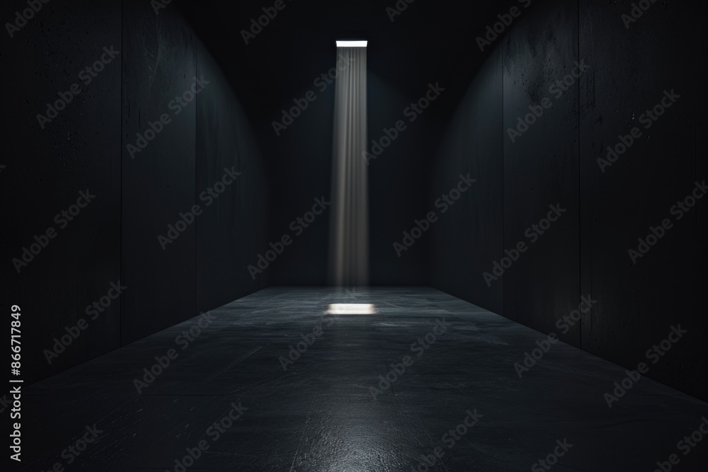 Aufkleber A dark room with a single beam of light, ideal for use in scenes where light is needed but the rest of the space remains dim