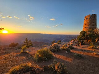 sunset over the fortress