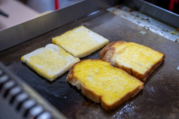 Toasting Bread in Fry Pan